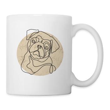 MOPS IM RETRO-STIL - Tasse - Weiß - Rechts
