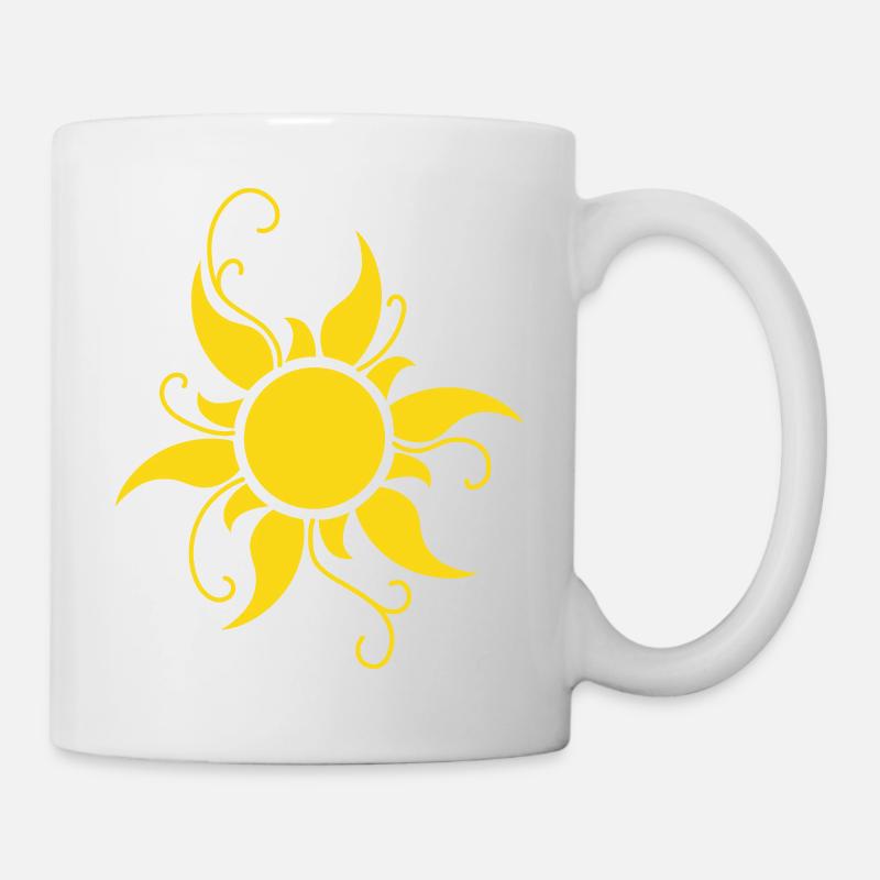 Soleil flamboyant jaune - Mug blanc - blanc