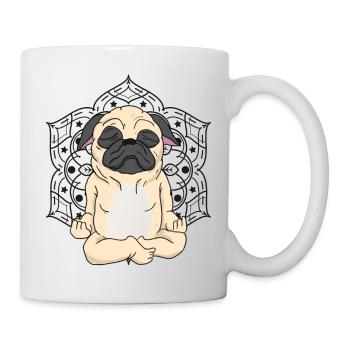 Französische Bulldogge Yoga & Meditation - Tasse - Weiß - Rechts