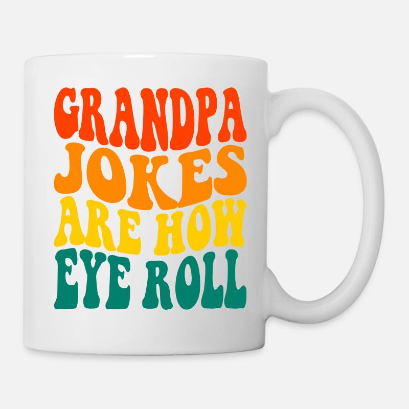 Les blagues de papa sont la façon dont les yeux roulent - Mug blanc - blanc
