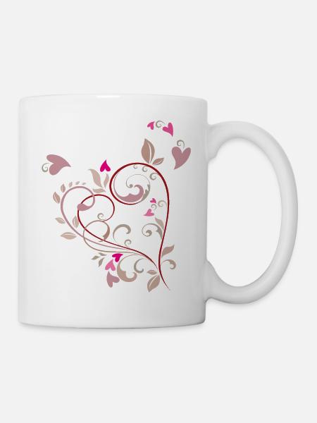 Ornement de coeur - Mug blanc - blanc