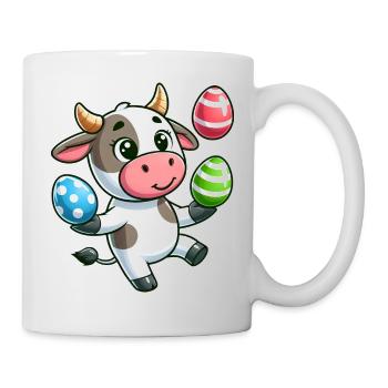 Easter Egg Cow & Bull Juggling Artist Design - Mug - white - Right