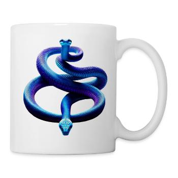 Curious purple-blue snake - Mug - white - Right