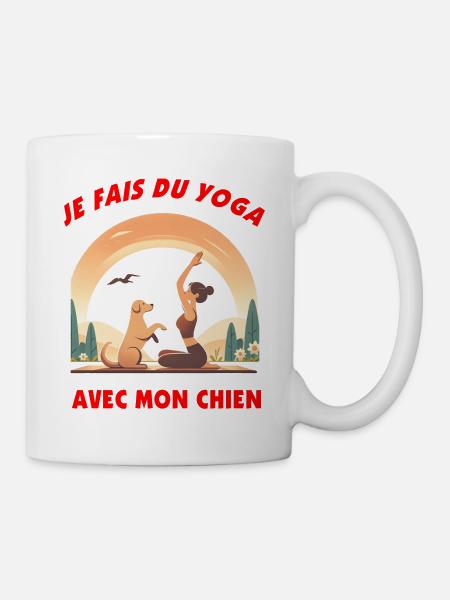 Ich mache Doga, Yoga mit meinem Hund - Tasse - Weiß