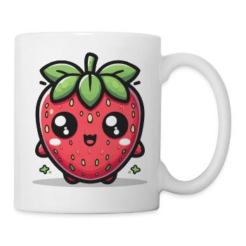 Kawaii Niedliche Erdbeere - Tasse - Weiß - Rechts