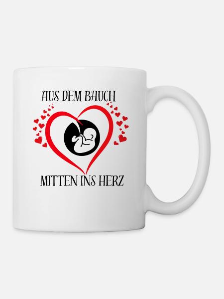 Aus dem Bauch - Tasse - Weiß