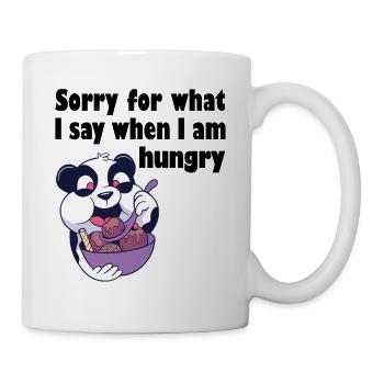 Hungry panda bear with a bowl of ice cream - Mug - white - Right