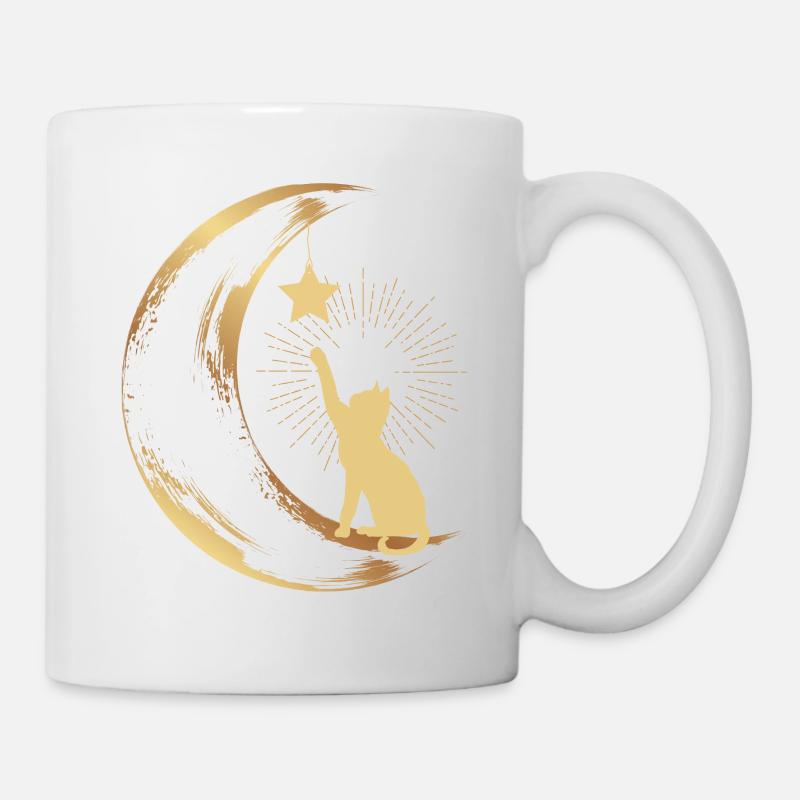 Cat Moon Star Cat Lover - Mug - white