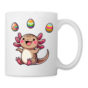 Polar Bear & Axolotl Easter Egg Cartoon - Mug - white - Right