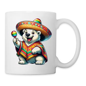 Cinco de Mayo Eisbär: Festliche Stimmung - Tasse - Weiß - Rechts