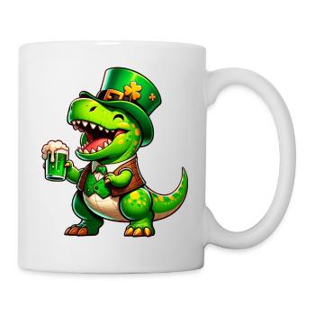 Chemise de fête amusante T-Rex Beer de la Saint-Patrick - Mug blanc - blanc - Droite