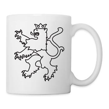 Lion heraldic animal, lion coat of arms heraldry - Mug - white - Right