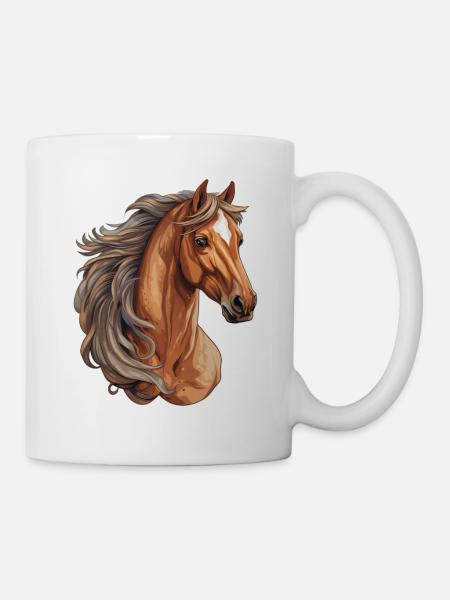 Pferdekopf - Tasse - Weiß