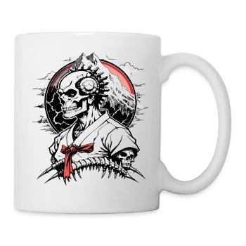 Karatemeister Skull // Karate Totenkopf FS0090 - Tasse - Weiß - Rechts