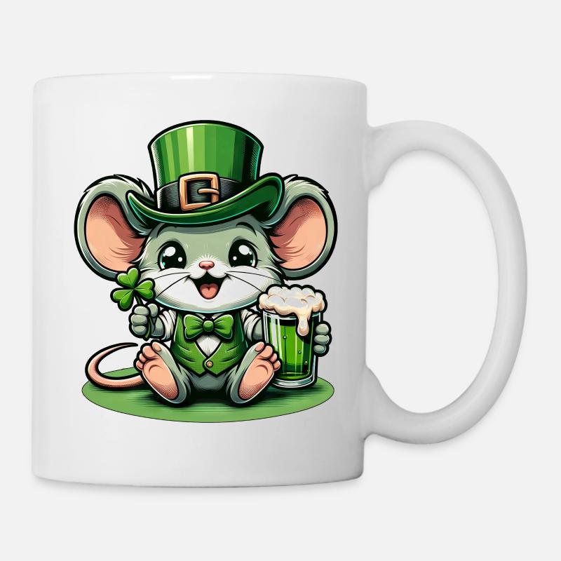 Souris de la Saint-Patrick au look festif - Mug blanc - blanc