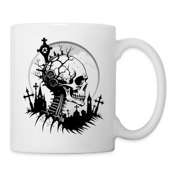 Crâne de cimetière // Cimetière de crâne / Décès FS0110 - Mug blanc - blanc - Droite