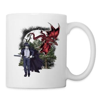 Dragon, Créature Mythique, Fantaisie, Épéiste, Conte de fées - Mug blanc - blanc - Droite