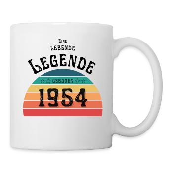 Eine lebende Legende, geboren 1954 - Tasse - Weiß - Rechts