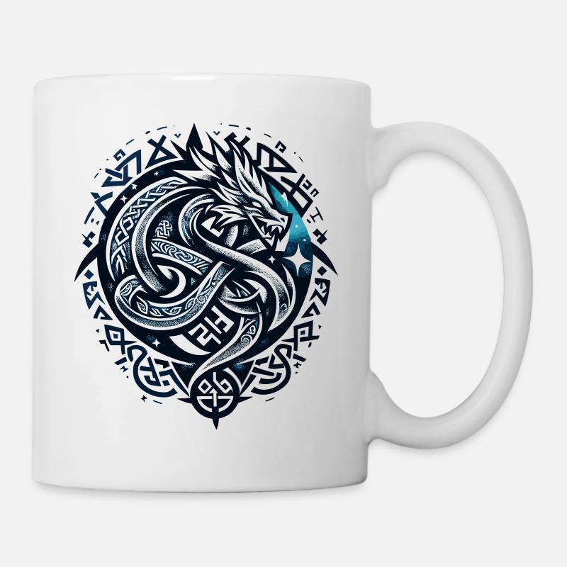 Majesté du dragon celtique - Mug blanc - blanc
