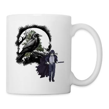 Horror Halloween Raven Swordsman Crow Dark - Mug - white - Right