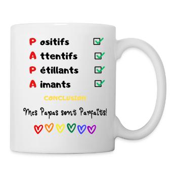 Mes papas sont parfaits message amour papas gays 2 - Mug blanc - blanc - Droite