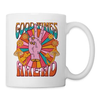 Good Times Ahead Retro Peace Sign Hippie - Mug - white - Right