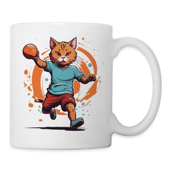 Handball Cat Iconic Streetwear Style - Mug - white - Right