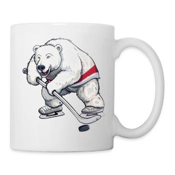 Conception de joueur de hockey sur glace Polar Bear - Mug blanc - blanc - Droite