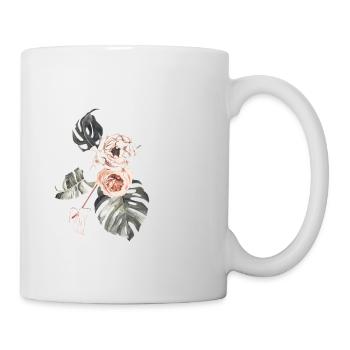 Lettre e floral tropical - Mug blanc - blanc - Droite