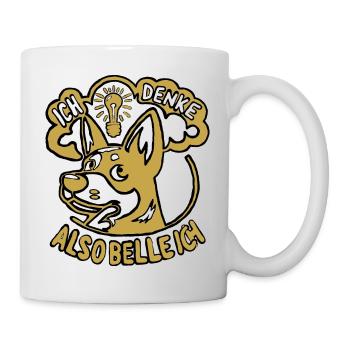 Aboier ou ne pas aboyer... - Mug blanc - blanc - Droite