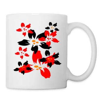 Fantaisie de fleurs colorées - Mug blanc - blanc - Droite