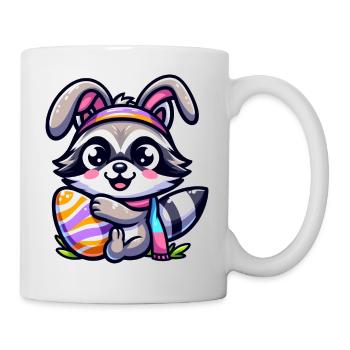 Oster Waschbär Ei Verkleidung Cartoon - Tasse - Weiß - Rechts