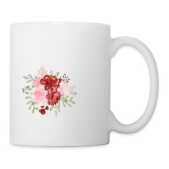 Lettre p floral rouge - Mug blanc - blanc - Droite