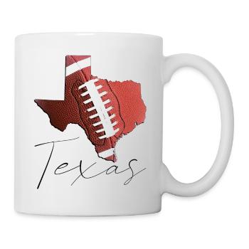 Echter Football in der Texas State Landkarte TX - Tasse - Weiß - Rechts