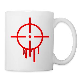 Crosshair Sniper Scope Blood Shooter Gamer War Aim - Mug - white - Right