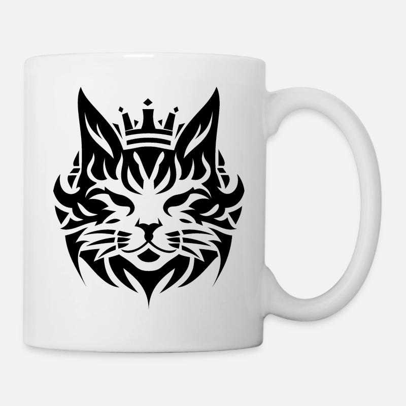 Concise cat with crown - Mug - white