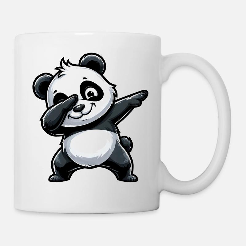 Panda Mignon Dessin Animé Dab Dabbing - Mug blanc - blanc