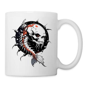 Koi Skull // Totenkopf Fisch // Karpfen FS0171 - Tasse - Weiß - Rechts