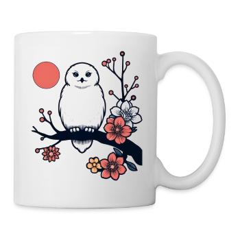 Harfang des neiges dans la nuit de la lune de printemps - Mug blanc - blanc - Droite