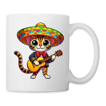 Bengal Cat célèbre le Cinco de Mayo en tant que Mariachi - Mug blanc - blanc - Droite
