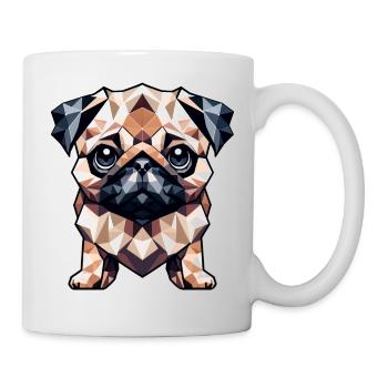 Carlin dans la conception géométrique de l’art polygonal - Mug blanc - blanc - Droite