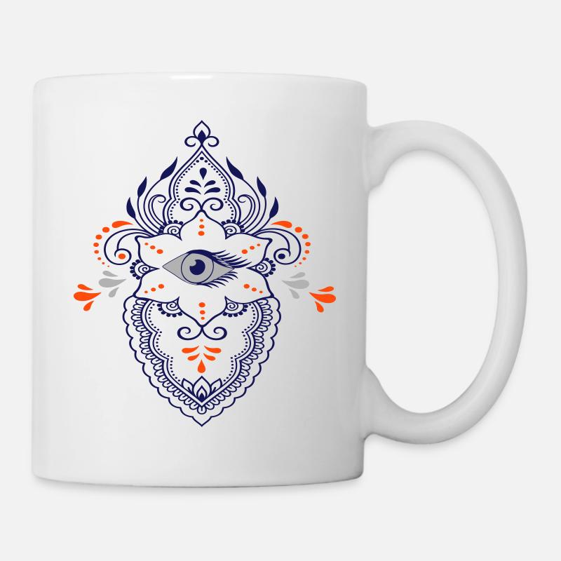 Ornement avec oeil - Mug blanc - blanc