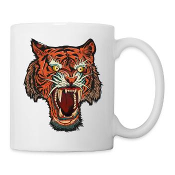 tiger tattoo tattoo drawing head 904 W - Mug - white - Right