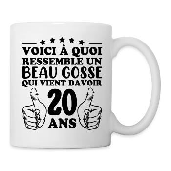 20 ans Idée Cadeau Humour Anniversaire Beau Gosse - Mug blanc - blanc - Droite