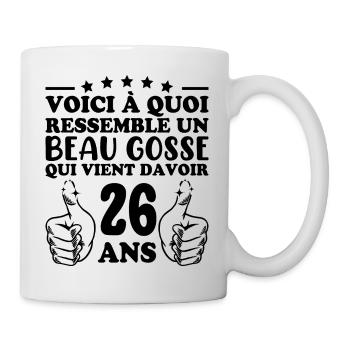 26 ans Idée Cadeau Humour Anniversaire Beau Gosse - Mug blanc - blanc - Droite