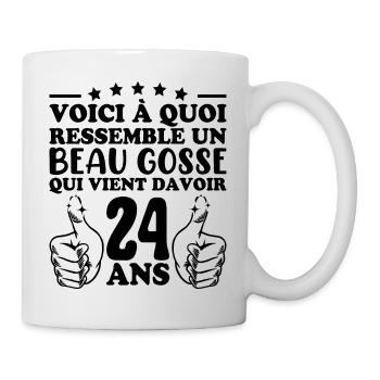 24 Years Old Gift Idea Humor Birthday Handsome Kid - Mug - white - Right