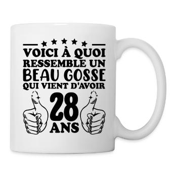 28 ans Idée Cadeau Humour Anniversaire Beau Gosse - Mug blanc - blanc - Droite