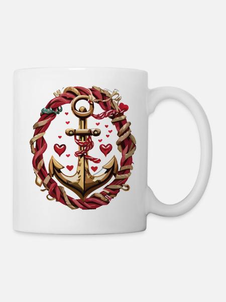 anker liebe - Tasse - Weiß