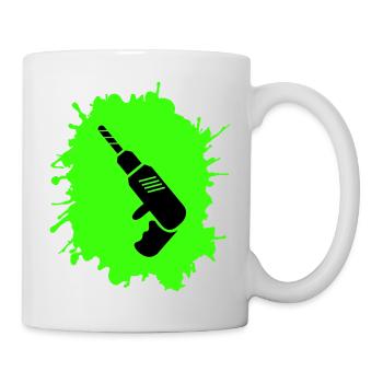 bohrmaschine klecks handwerker - Tasse - Weiß - Rechts