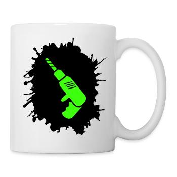 bohrmaschine klecks handwerker - Tasse - Weiß - Rechts